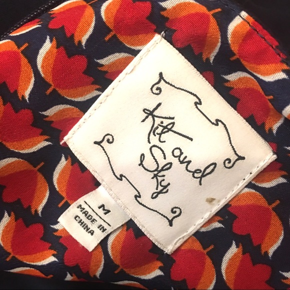 MOD Kit & Sky Navy Blue Dress w SCANDI Floral belt - Picture 5 of 7